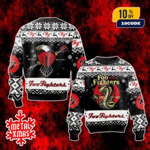 Foo Fighters Ugly Christmas Sweater Rock And Roll Holiday Outfit Winter Party Gift For Music Fans