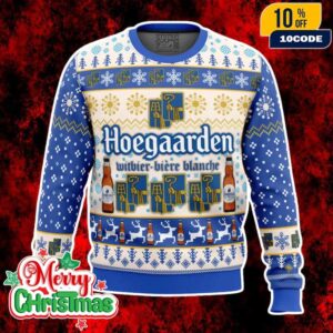 Funny Hoegaarden Beer Christmas Sweater Ugly Holiday Gift for Beer Lovers And Drinkers