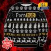 Funny Pornhub Hoe Hoe Hoe Ugly Christmas Sweater With Snowflakes Snowman And Reindeer Holiday Design For Adults