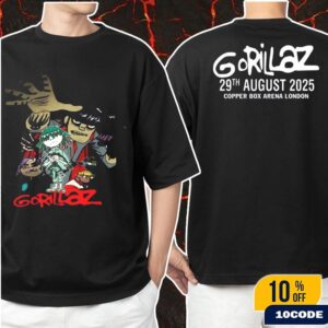 Gorillaz Debut Album Performed In Full Live In London UK At Copper Box London On August 29th 2025 Merch Two Sides T-Shirt