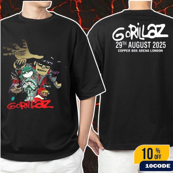 Gorillaz Debut Album Performed In Full Live In London UK At Copper Box London On August 29th 2025 Merch Two Sides T-Shirt
