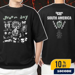 Green Day South America 2025 Tour August 24-September 15 2025 The Saviors Tour Argentina Show At Huracan Stadium Buenos Aires Tour Dates Backprint Unisex T-Shirt Merchandise