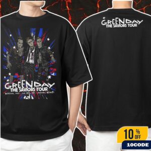 Green Day The Saviors Tour 2025 Concert Poster For Santiago Chile At National Stadium On August 30 Classic Two Sides T-Shirt