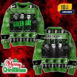 Green Day Ugly Christmas Sweater Band Holiday Jumper Xmas Gift For Fans