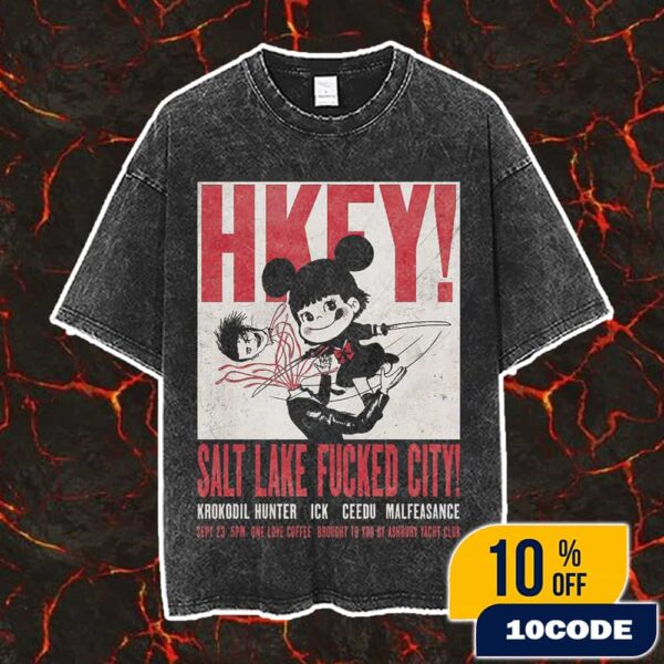 Hong Kong Fuck You Salt Lake Fucked City Event On September 23 2025 At One Love Coffee Utah Poster Event Artwork Vintage Washed Unisex T-Shirt