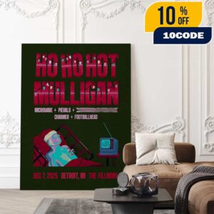 Hot Mulligan Ho Ho Hot Mulligan Event Show Poster At The Fillmore Detroit Michigan December 7 2025 The Sound A Body Makes When It’s Still Tour Second Night Poster Canvas Home Decor