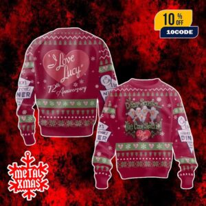 I Love Lucy 72th Anniversary Dear Santa We Can Splain Ugly Christmas Sweater Classic Holiday Knit