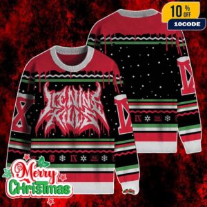 Ice Nine Kills Ugly Christmas Sweater Horror Band Holiday Knit Jumper Blood Drip Logo Limited Edition Merch