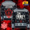 Powerwolf Christmas Ugly Sweater Holiday Jumper With Santa Hat Wolf Design And We Dont Wanna Be No Saints Quote For Metal Fans