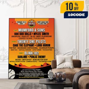 Innings Festival On February 20-22 2026 At Tempe Beach Park And Arts Park Poster Lineup With Headliner Mumford And Sons Poster Canvas Home Decor