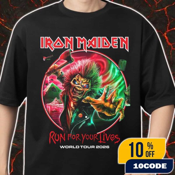 Iron Maiden Eddie The Head Run For Your Lives World Tour 2026 New Artwork Merch Unisex T-Shirt