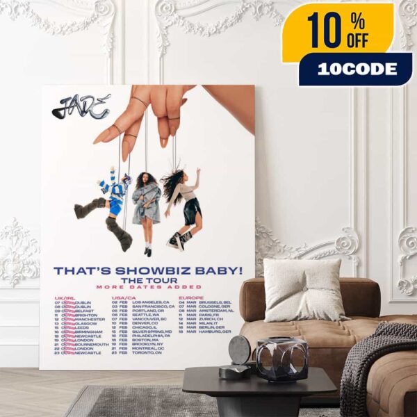 Jade That’s Showbiz Baby The Tour 2025 Complete Tour Dates Poster Canvas Home Decor