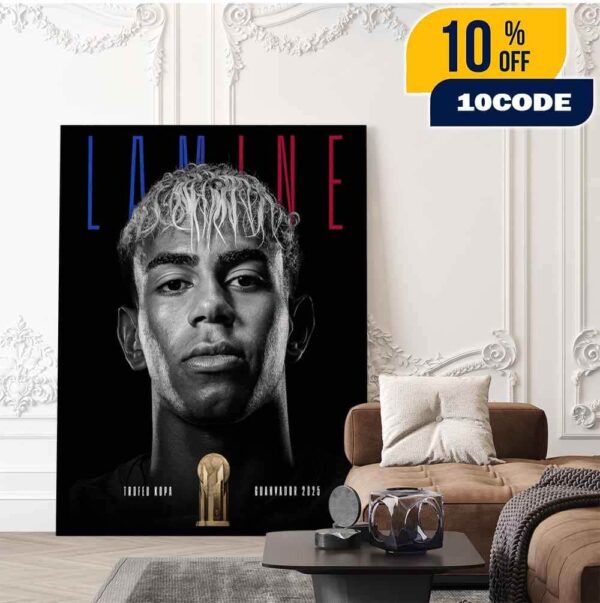 Lamine Yamal The Kopa Trophy Guanvador 2025 Home Decor Poster Canvas