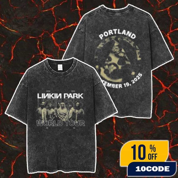 Linkin Park From Zero World Tour Event Tee Portland On September 19 2025 At Moda Center Merch Unisex Two Sided Washed T-Shirt