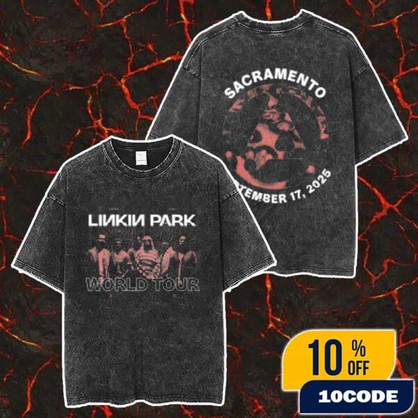 Linkin Park From Zero World Tour Sacramento Event Tee On September 17 2025 At Golden 1 Center Merch Unisex Two Sided Washed T-Shirt