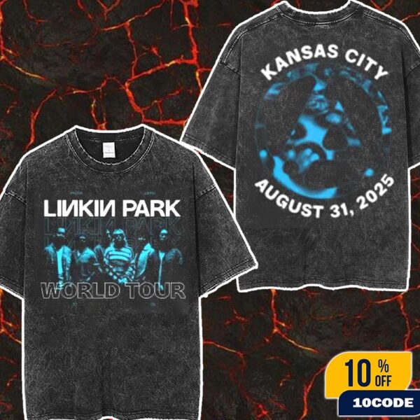 Linkin Park Kansas City From Zero World Tour 2025 Event Merch Tee At T-Mobile Center In MO On August 31 2025 Wash Two Sides T-Shirt