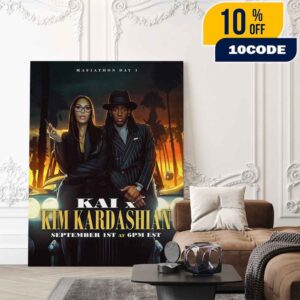 Mafiathon 3 Day 1 Kai Cenat x Kim Kardashian September 1 2025 On Twitch Poster Canvas Home Decor