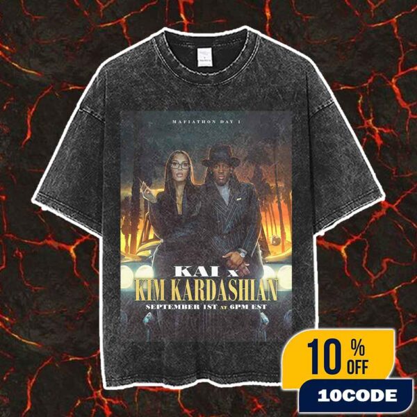 Mafiathon 3 Day 1 Kai Cenat x Kim Kardashian September 1 2025 On Twitch Vintage Washed Unisex T-Shirt