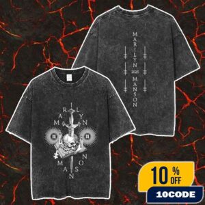 Marilyn Manson Dagger w-basic 2025 Merch Unisex Two Sided Washed T-Shirt