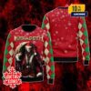 Megadeth Holiday Ugly Sweater Festive Novelty Pullover Featuring Cryptic Writings Logo And Winter Tree Pattern
