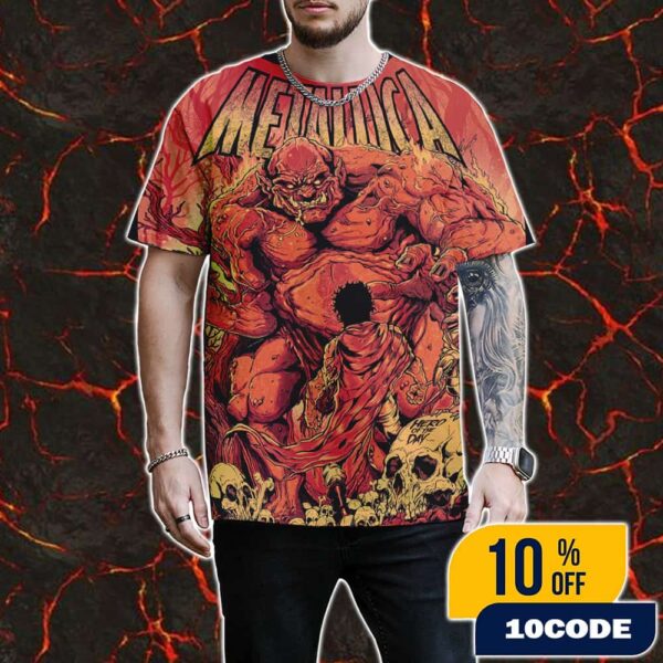 Metallica Official Merchandise Hero Of The Day Screen Printed Poster Black Box Fifth Member Exclusvie Collection Celebrating Load Remastered Album Artwork By Puis Calzada 3D T-Shirt
