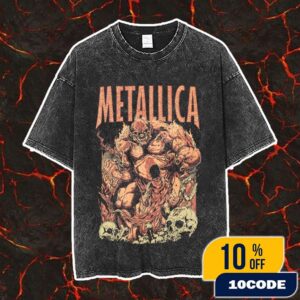 Metallica Official Merchandise Hero Of The Day Screen Printed Poster Black Box Fifth Member Exclusvie Collection Celebrating Load Remastered Album Artwork By Puis Calzada Washed T-Shirt