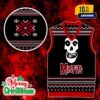 Misfits Ugly Christmas Sweater Vest Punk Rock Skull Knit Holiday Gilet Black Red Gothic Xmas Gile For Men And Women