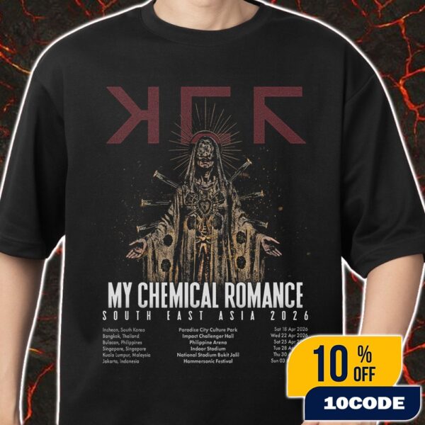 My Chemical Romance South East Asia 2026 Tour Poster Art Work By Edgar Jimenez Tour Dates Merch Unisex T-Shirt