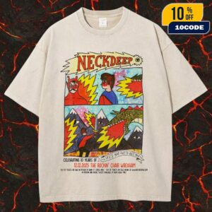 Neck Deep Celebrating 10 Years Of Life’s Not Out To Get You On December 12th 2025 At The Rockin’ Chair Wrexham Unisex Washed Tee