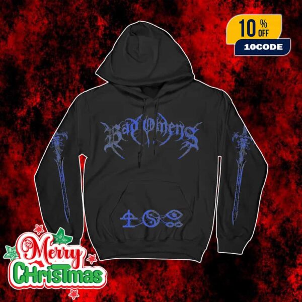 New Bad Omens Merch Arrivals 2025 By Blaker Davison Black Metal Logo All Over Print Hoodie