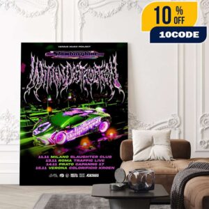 Official Band Within Destruction Slamborghini Tour 2025 At Italy November Tour Dates Milano-Roma-Prato-Verona Concert Tour Dates Poster Artwork Poster Canvas Home Decor