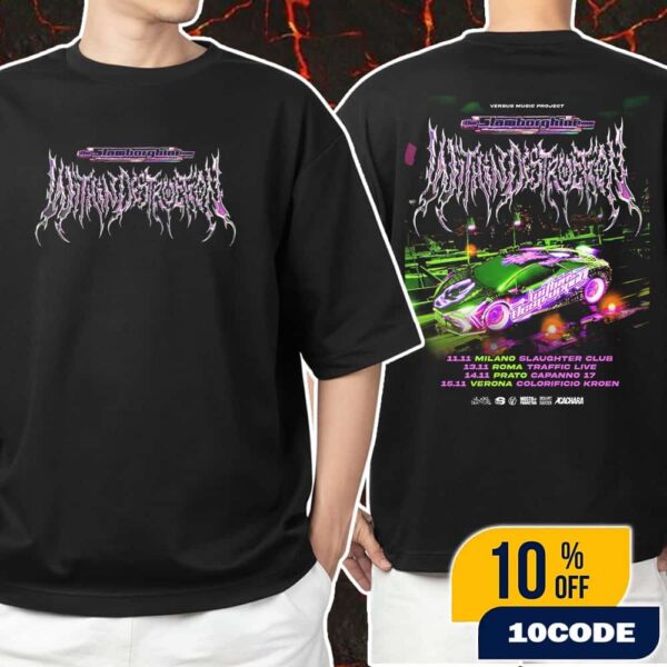 Official Band Within Destruction Slamborghini Tour 2025 At Italy November Tour Dates Milano-Roma-Prato-Verona Concert Tour Dates Poster Artwork Unisex T-Shirt Merchandise