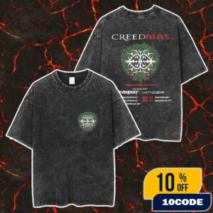 Official Creed Final Shows Of 2025 Creedmas With Sevendust x Hinder Tour Dates Merch Unisex Two Sided Washed T-Shirt