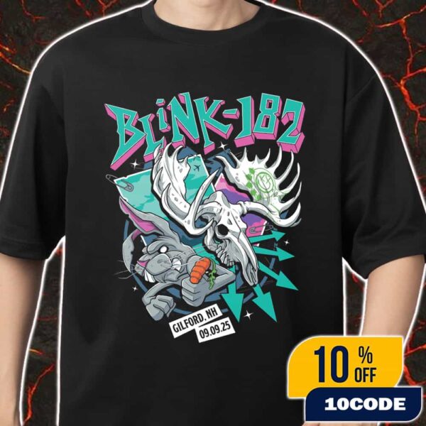 Official Event Tee Blink-182 Missionary Impossible Tour 2025 Gilford Event On September 9 2025 At BankNH Pavilion Artwork By Alex Tillbrook Merch Unisex T-Shirt