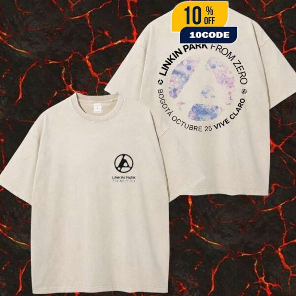 Official Linkin Park From Zero World Tour 2025 October 25 At Distrito Verde Bogota Colombia Two Sides Washed Unisex T-Shirt