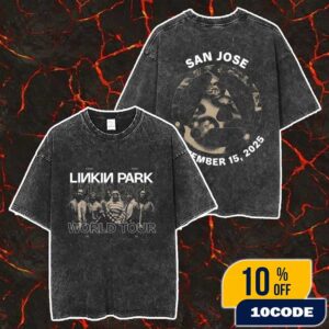 Official Linkin Park From Zero World Tour 2025 San Jose Event Tee Merch On September 15 2025 At SAP Center Merch Unisex Two Sided Washed T-Shirt