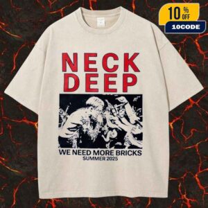 Official Neck Deep We Need More Bricks Summer 2025 Unisex Washed Tee