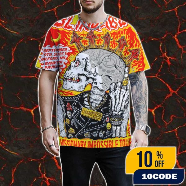 Official Poster Blink-182 Missionary Impossible Tour 2025 Gilford Event On September 9 2025 At BankNH Pavilion Artwork By Kentaro Yoshida All Over Print Graphic T-Shirt, Hoodie