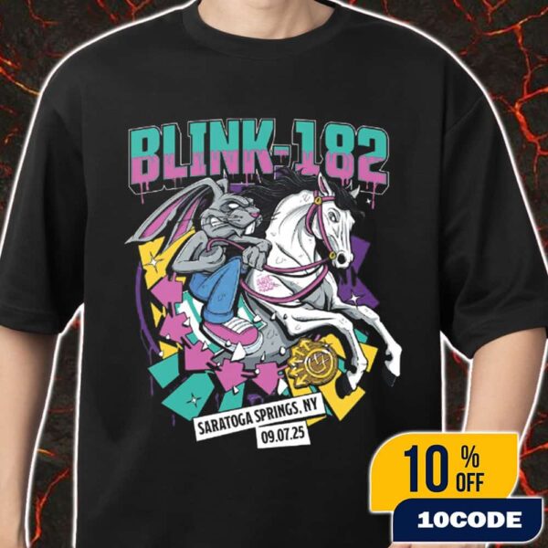 Official Poster Blink-182 Missionary Impossible Tour 2025 Saratoga Springs Event Tee Artwork By Alex Tillbrook On September 7 2025 At Broadview Stage At SPAC Merch Unisex T-Shirt