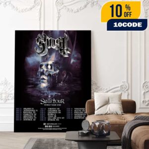 Official Poster Ghost Band Skeletour World Tour 2026 Metal Logo Tour Dates Poster Canvas Home Decor