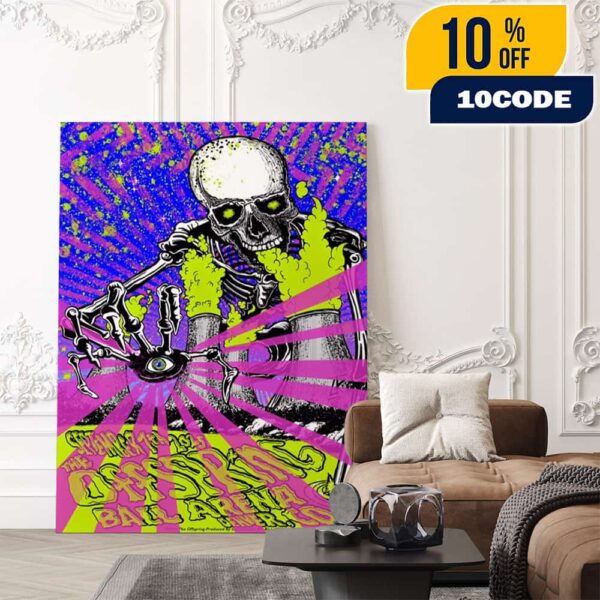 Official Poster The Offspring Supercharged Worldwide In ’25 Tour Denver Event Artwork By Lindsey Kuhn On September 7 2025 At Ball Arena Denver Poster Canvas Home Decor