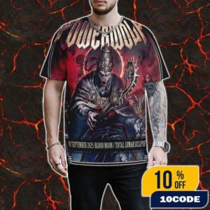 Official Powerwolf 2025 North American Tour With Dragonforce Blood Moon Total Lunar Eclipse Poster 7 September 2025 All Over Print Graphic T-Shirt, Hoodie