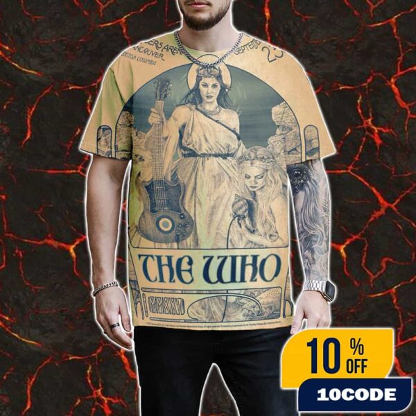 Official The Who Band September 23 2025 At Rogers Arena Vancouver British Columbia Final Show In Canada Poster Event Artwork By Timothy Pittides All Over Print Graphic T-Shirt, Hoodie