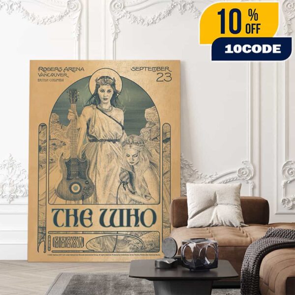 Official The Who Band September 23 2025 At Rogers Arena Vancouver British Columbia Final Show In Canada Poster Event Artwork By Timothy Pittides Poster Canvas Home Decor