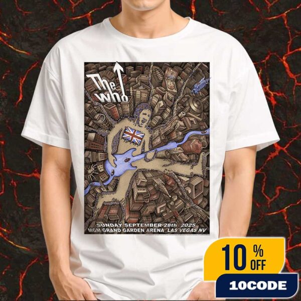 Official The Who Event Poster On September 28 2025 At MGM Grand Garden Arena Las Vegas The Song Is Over North American Farewell Tour Artwork By Emek Golan Unisex T-Shirt