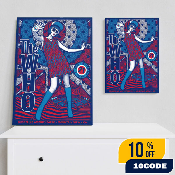 Official The Who The Song Is Over North American Farewell Tour On September 21 2025 At Shoreline Amphitheatre Mountain View California Poster Artwork By Alexandra Fischer Poster Canvas