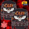 David Bowie Face Ugly Christmas Sweater Retro Rock Aladdin Sane Lightning Bolt Holiday Gift