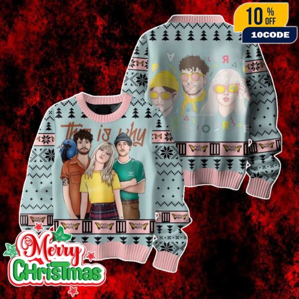 Paramore Ugly Christmas Sweater Knit Pullover This Is Why Album Cover Holiday Jumper For Music Fans