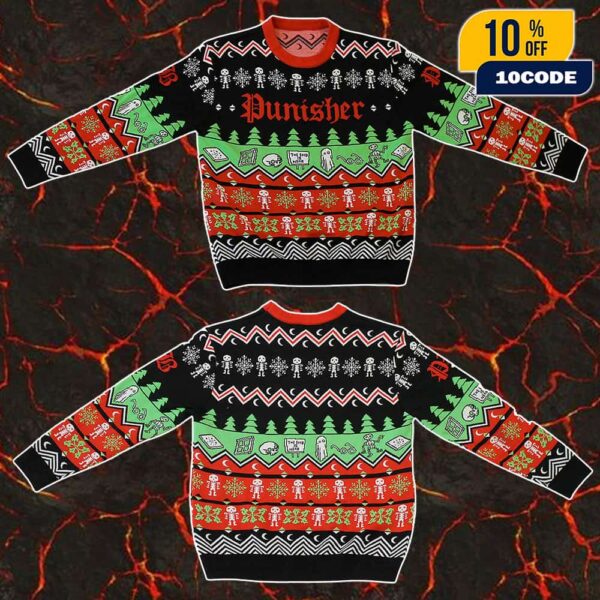 Phoebe Bridgers Punisher Holiday Knit Sweater Christmas Gift For Family Band Merch Ugly Sweater