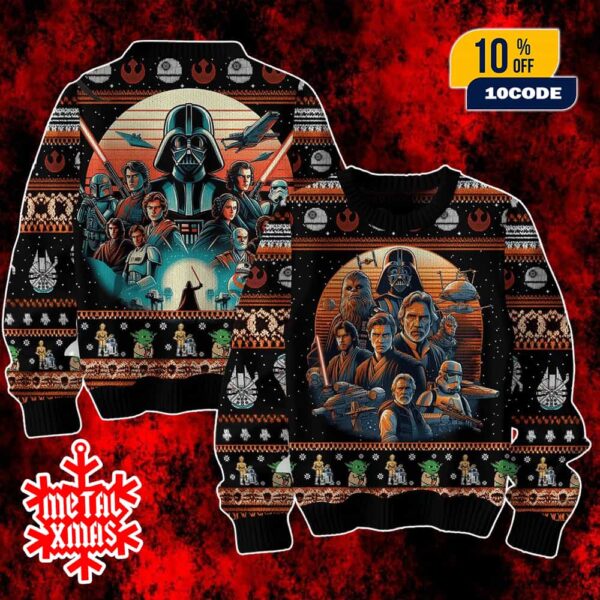 Premium Star Wars Ugly Sweater Christmas Darth Vader Yoda Jedi Sith